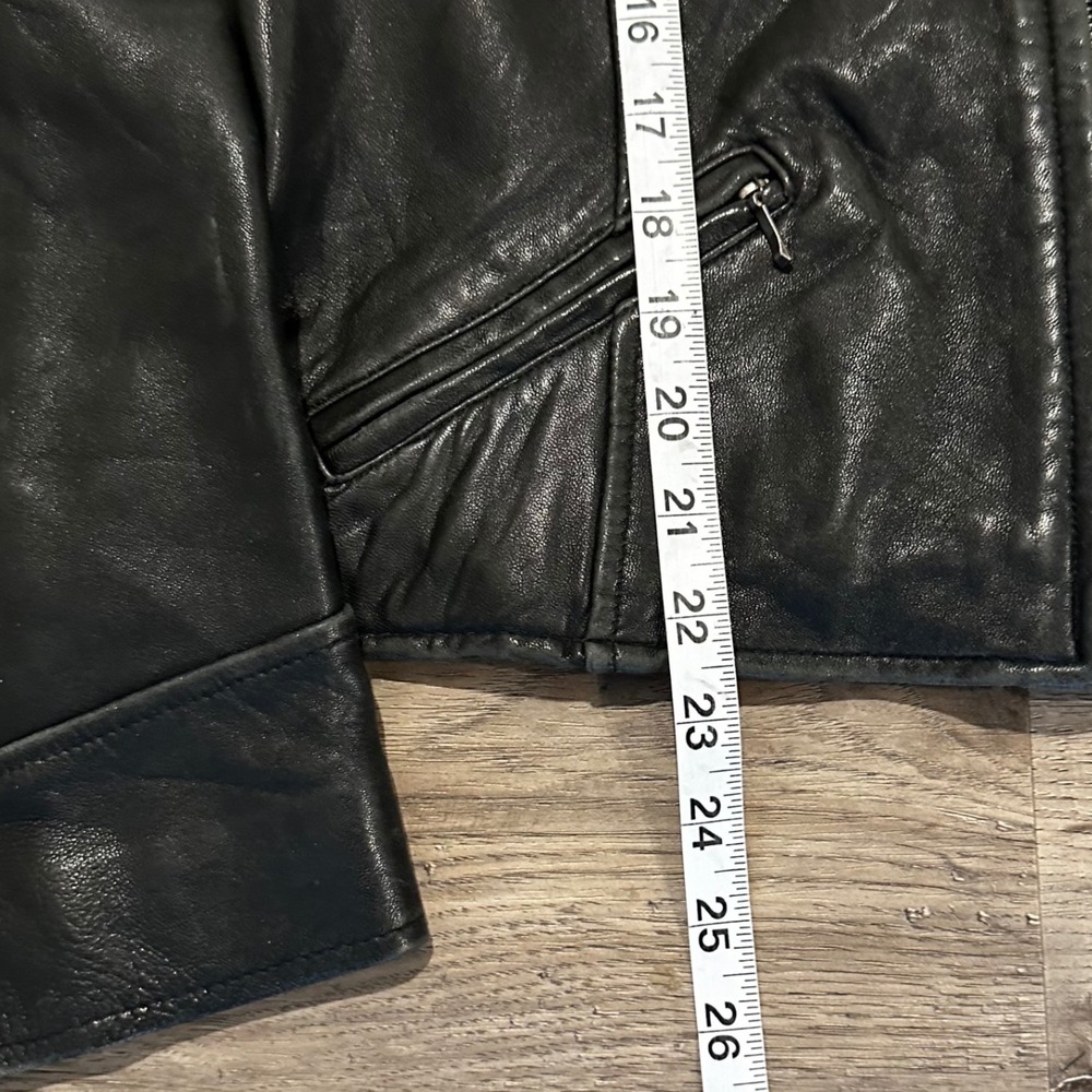 Vintage Valerie Stevens Petites 14P Leather Moto Jacket New Zealand Lambskin - Picture 7 of 9